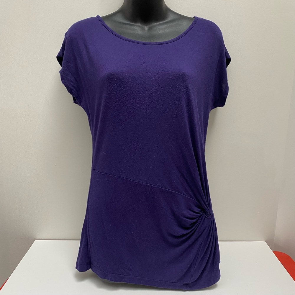 Purple Side Knot Cap Sleeve Tee
